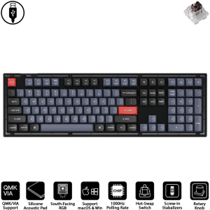 Keychron V6 Fully Assembled Knob Version (Translucent)